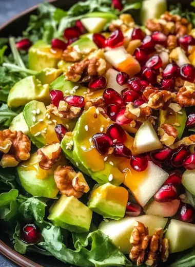 Juicy Christmas Salad with Honey Mustard Dressing