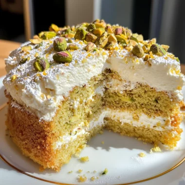 Lemon Pistachio Ricotta Cloud Cake