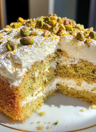 Lemon Pistachio Ricotta Cloud Cake