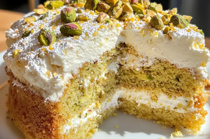 Lemon Pistachio Ricotta Cloud Cake