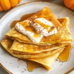 Pumpkin Crepes with Maple Cream Cheese Filling