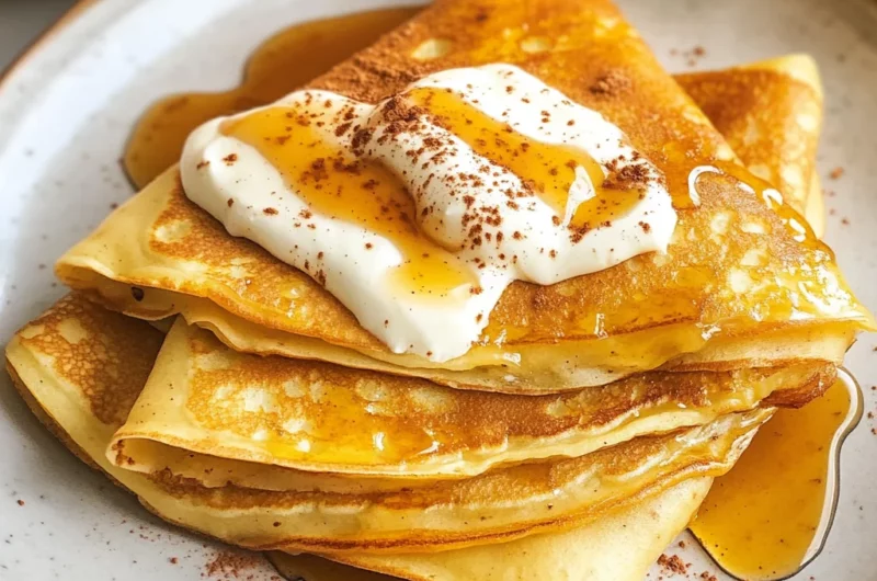 Pumpkin Crepes with Maple Cream Cheese Filling