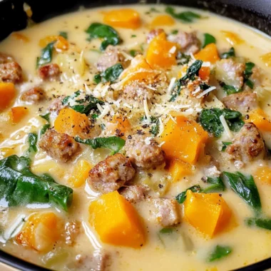 Roasted Butternut and Sausage Soup