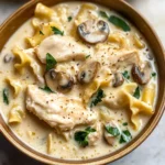 Roasted Garlic White Chicken Lasagna Soup