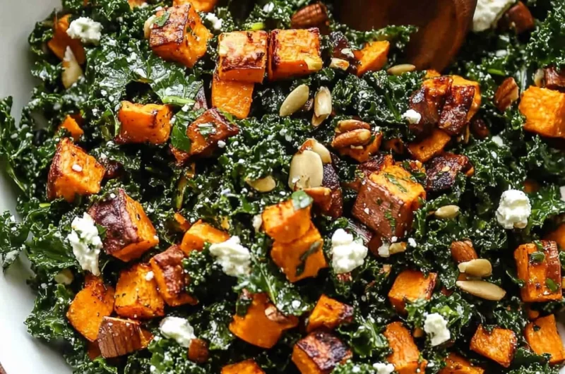 Roasted Sweet Potato Kale Salad