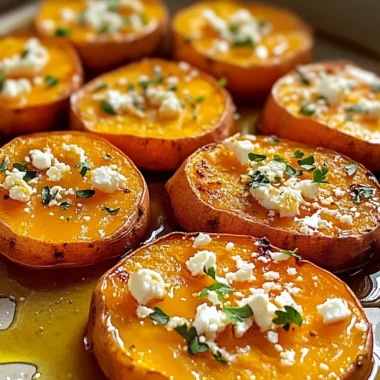 Roasted Sweet Potato Rounds with Honey & Feta Bliss