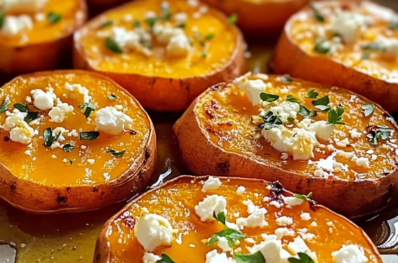 Roasted Sweet Potato Rounds with Honey & Feta Bliss