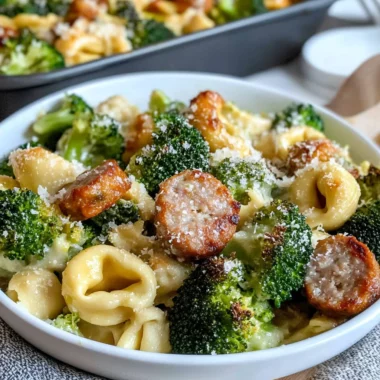 Sheet Pan Broccoli Tortellini Bake