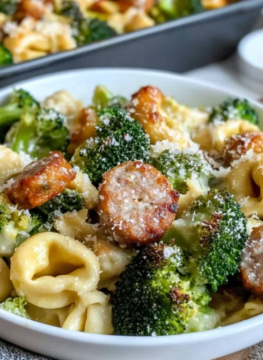 Sheet Pan Broccoli Tortellini Bake