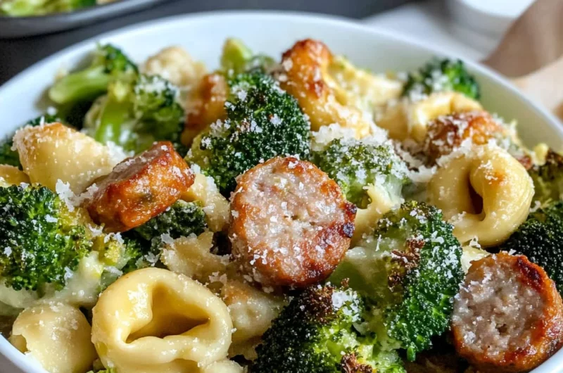 Sheet Pan Broccoli Tortellini Bake