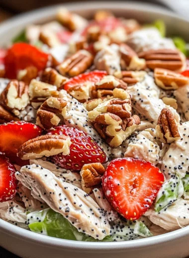Strawberry Pecan Poppy Seed Chicken Salad