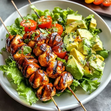 BBQ Chicken Skewer Salad