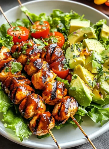 BBQ Chicken Skewer Salad