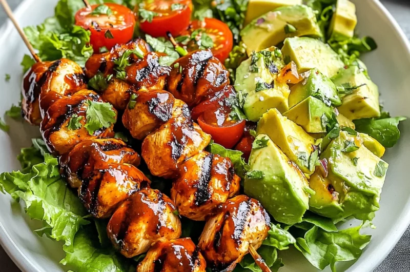 BBQ Chicken Skewer Salad