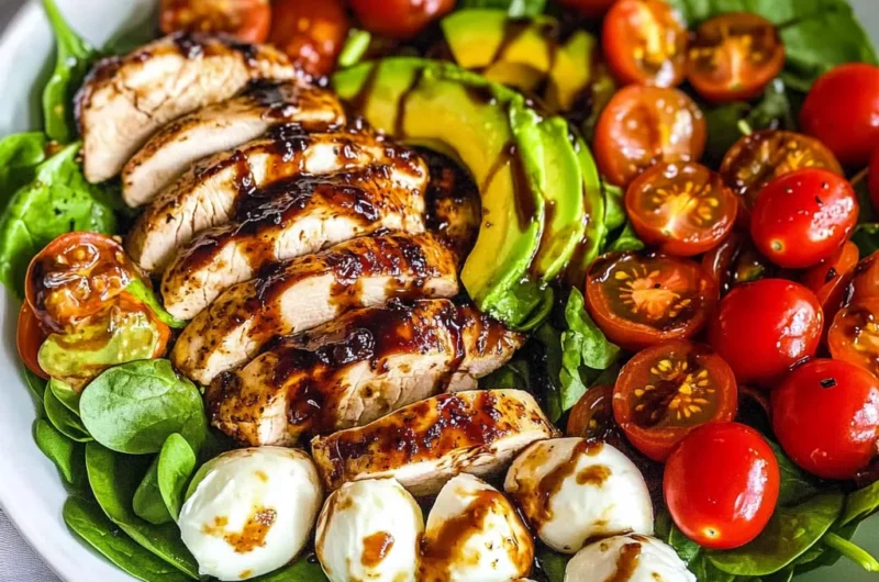 Baked Marinated Chicken Salad with Mozzarella and Balsamic Vinaigrette
