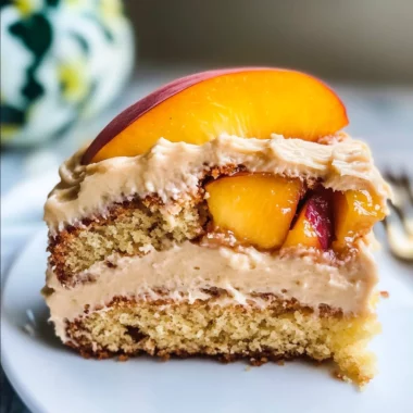 Best Peach Cake with Brown Sugar Frosting