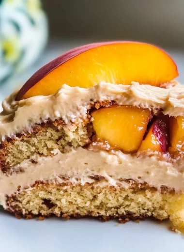 Best Peach Cake with Brown Sugar Frosting