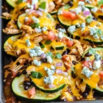 Cheesy BBQ Chicken Zucchini Nachos