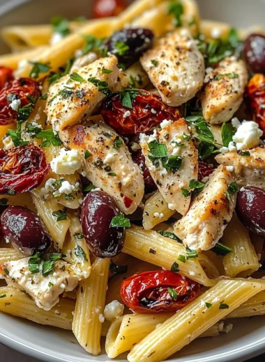 Chicken Feta Greek Pasta