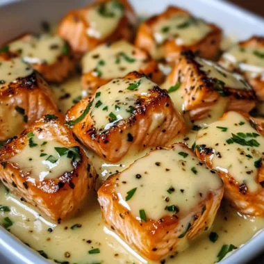 Creamy Garlic Butter Salmon Bites