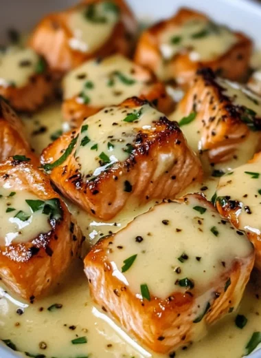 Creamy Garlic Butter Salmon Bites