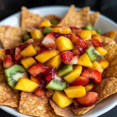 Fruit Salsa with Baked Cinnamon Sugar Chips