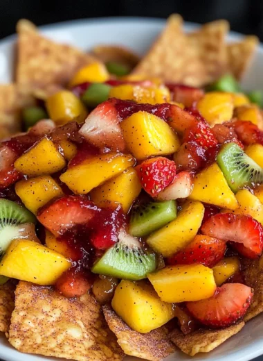 Fruit Salsa with Baked Cinnamon Sugar Chips