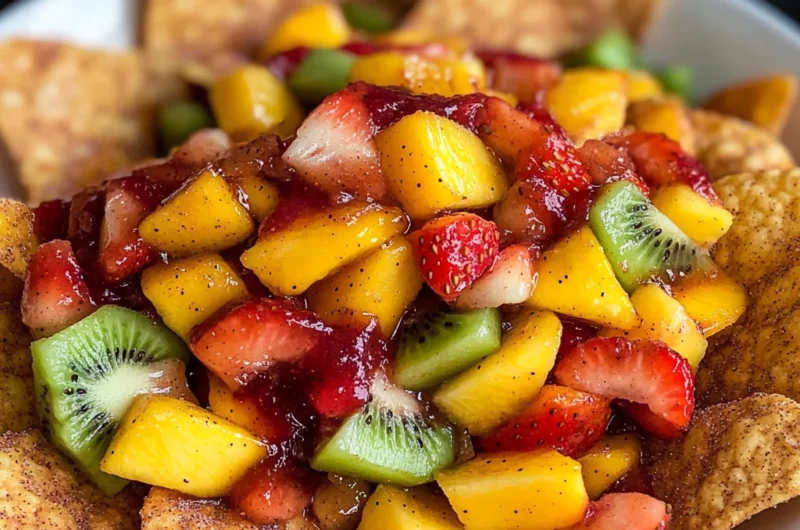 Fruit Salsa with Baked Cinnamon Sugar Chips