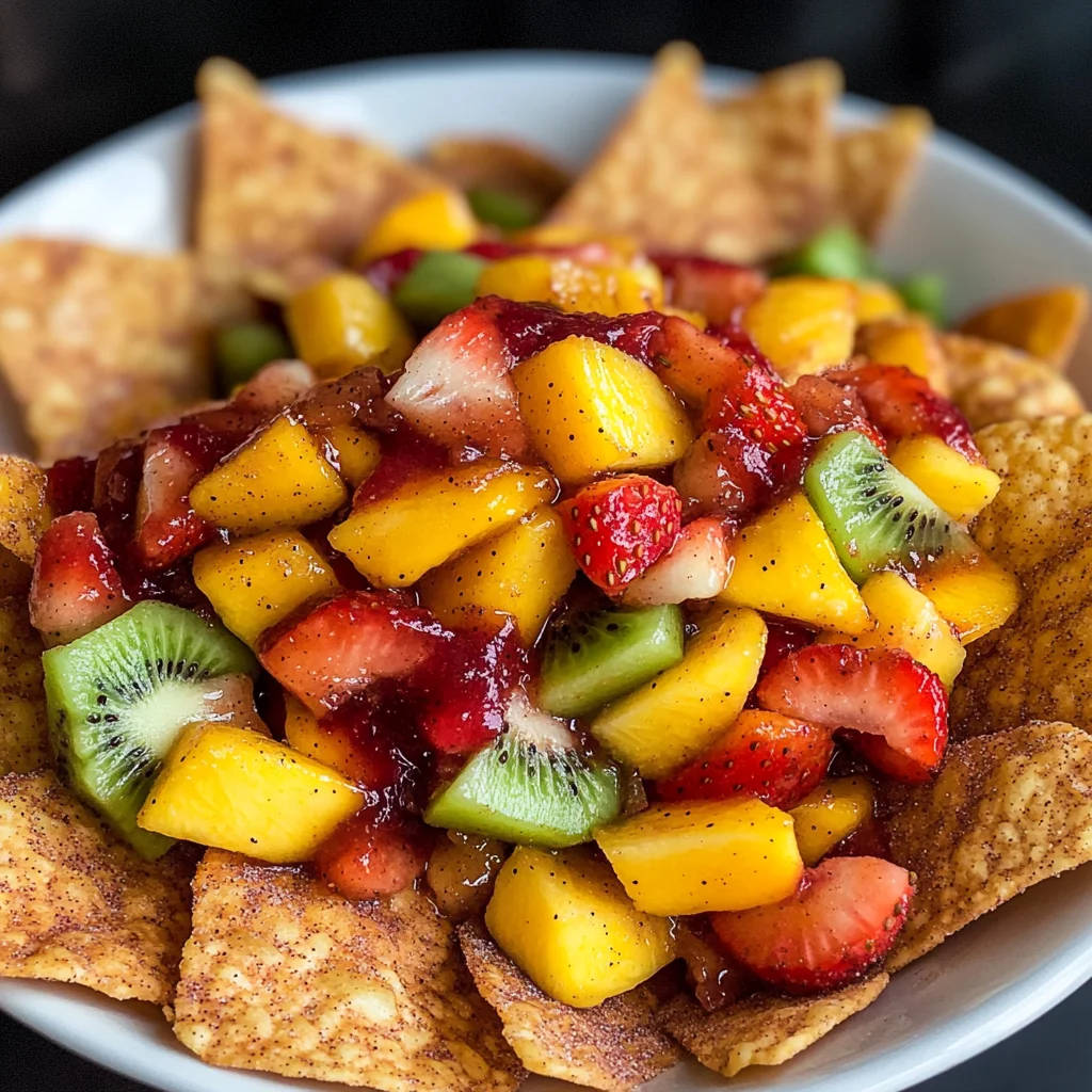 Fruit Salsa with Baked Cinnamon Sugar Chips