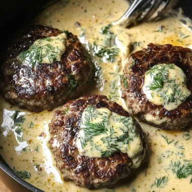 Hamburger Steaks in Creamy Dill Sauce