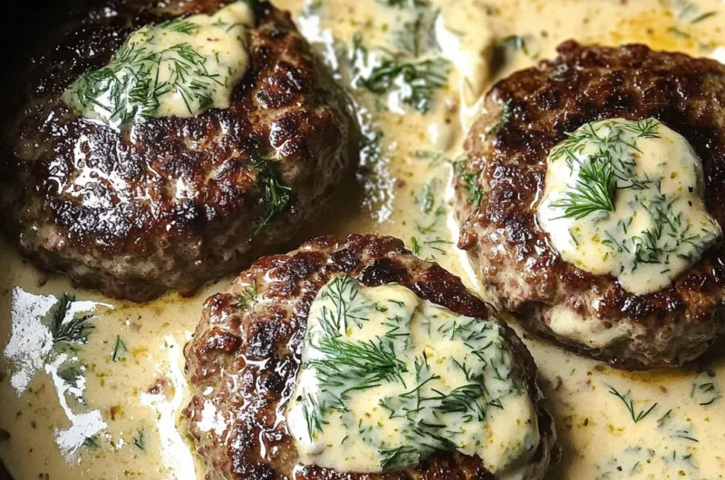 Hamburger Steaks in Creamy Dill Sauce