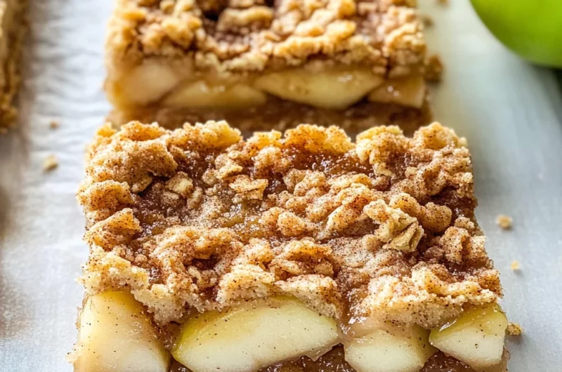 Homemade Apple Crisp Shortbread Bars