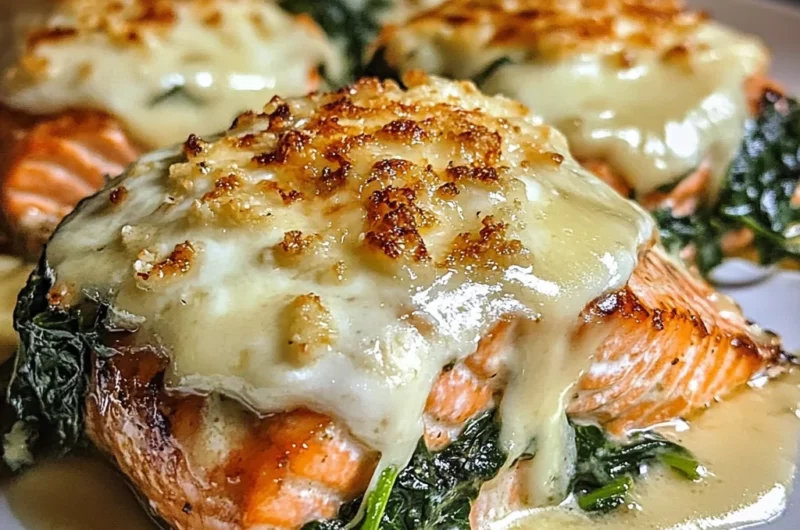 Irresistible Baked Salmon with Spinach and Mozzarella Bliss Awaits You!