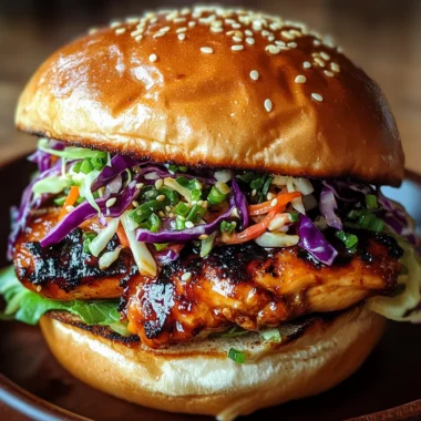 Korean BBQ Chicken Sandwich with Cabbage Slaw