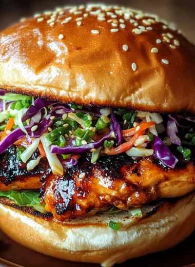Korean BBQ Chicken Sandwich with Cabbage Slaw
