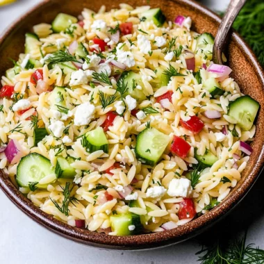 Lemon Dill Orzo Salad with Feta