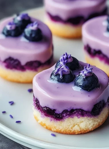 Mini Lavender Blueberry Cakes