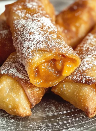 Peach Cobbler Egg Rolls