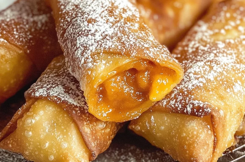 Peach Cobbler Egg Rolls