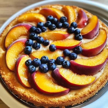 Peach and Blueberry Greek Yogurt Cake