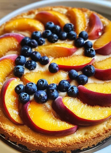Peach and Blueberry Greek Yogurt Cake