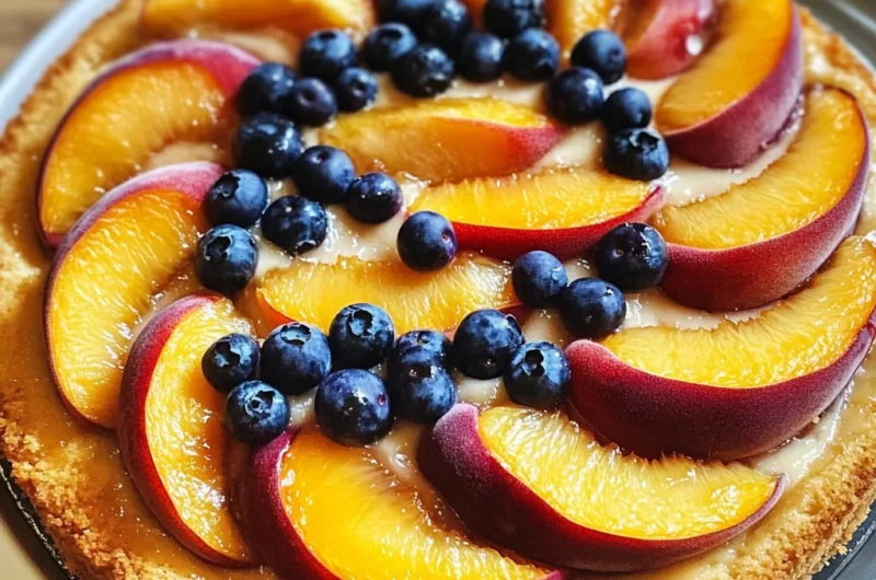 Peach and Blueberry Greek Yogurt Cake