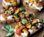 Quick Peach Bruschetta with Whipped Ricotta