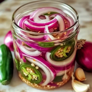 Quick Pickled Red Onions and Jalapenos