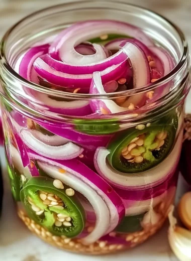 Quick Pickled Red Onions and Jalapenos