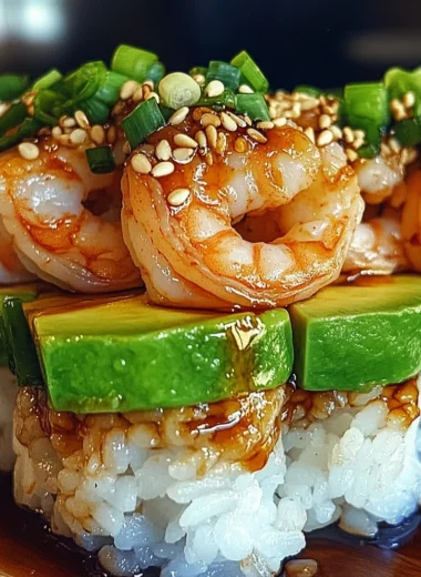 SPICY SHRIMP SUSHI STACKS