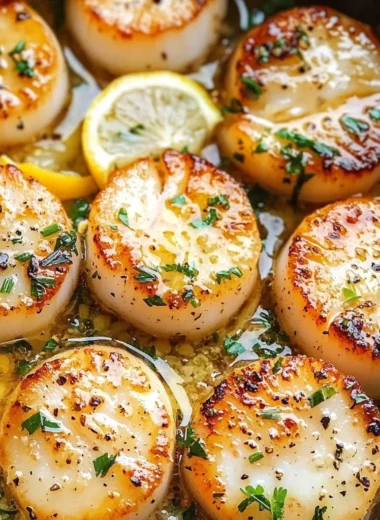 Seared Scallops with Garlic Lemon Butter