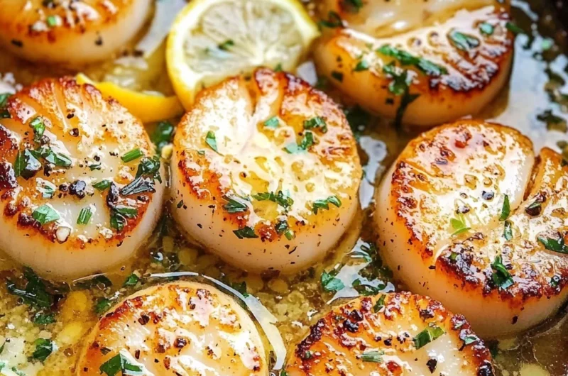 Seared Scallops with Garlic Lemon Butter