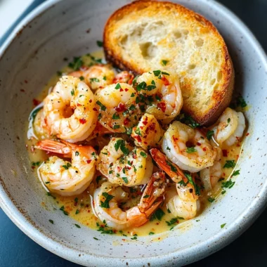 Shrimp Scampi Bowls with Garlic Bread