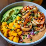 Shrimp and Avocado Bowls with Mango Salsa & Lime-Chili Sauce will Delight Your Taste Buds!